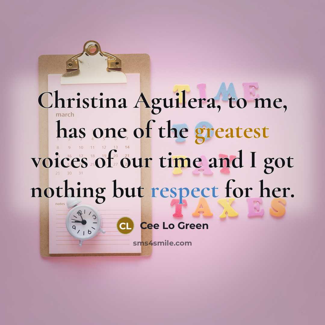 “Christina Aguilera, to me, has one of the greatest voices…” quote by Cee Lo Green