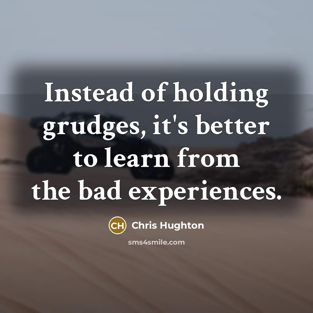 “Instead of holding grudges, it's better to learn from the…” quote by Chris Hughton