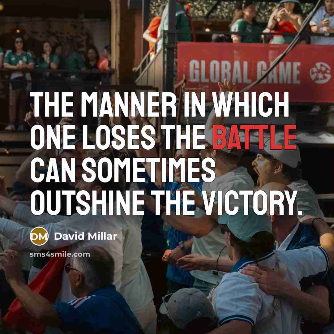 “The manner in which one loses the battle can sometimes…” quote by David Millar