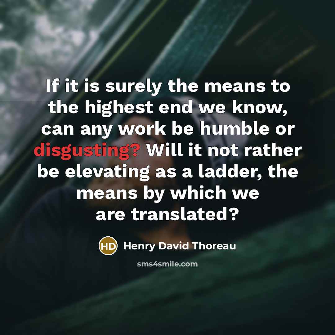 “If it is surely the means to the highest end…” quote by Henry David Thoreau