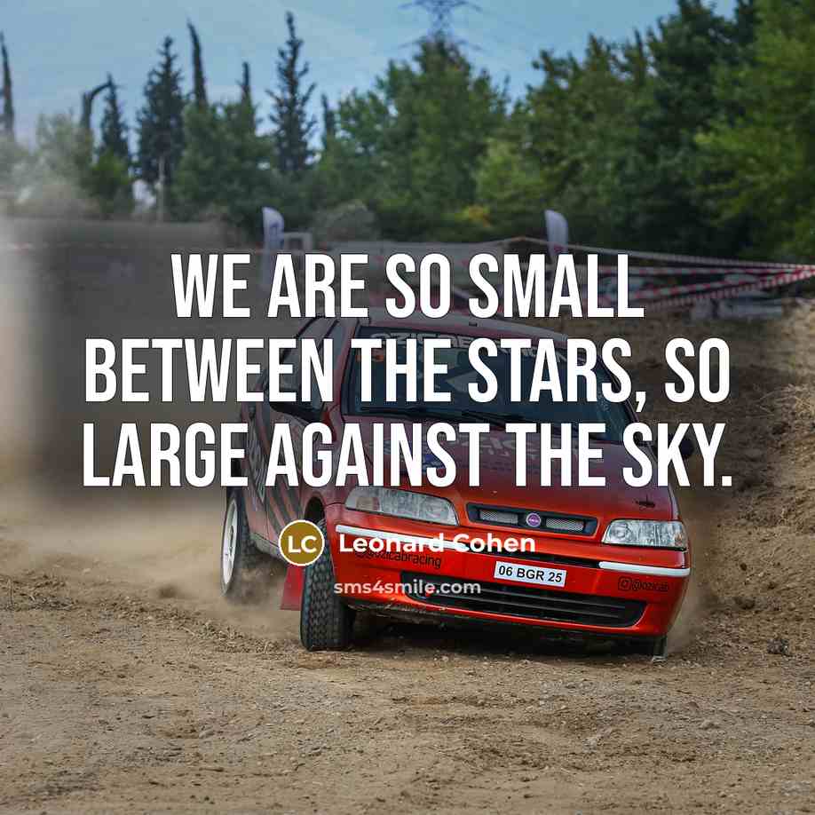 “We are so small between the stars, so large against…” quote by Leonard Cohen