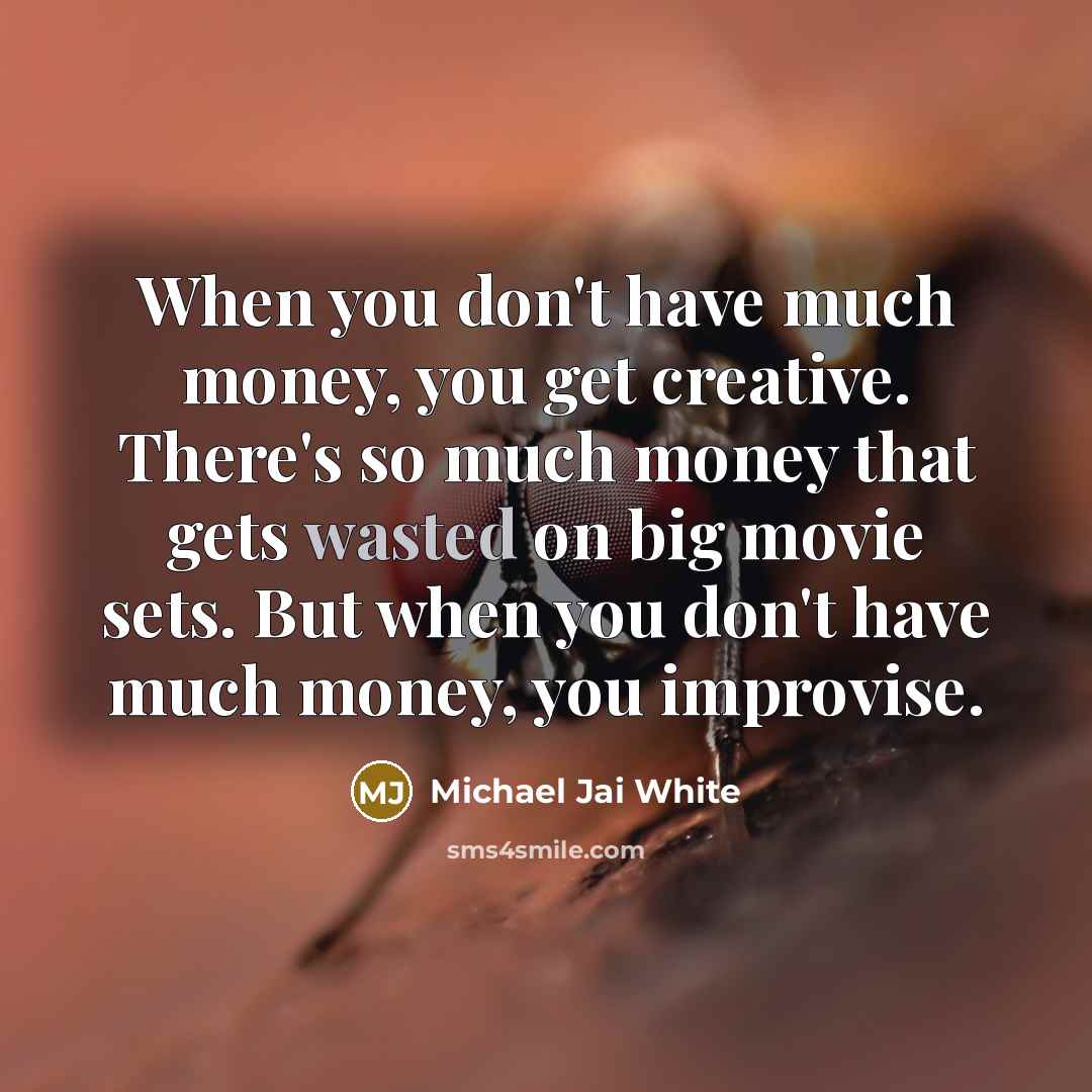 “When you don't have much money, you get creative. There's…” quote by Michael Jai White
