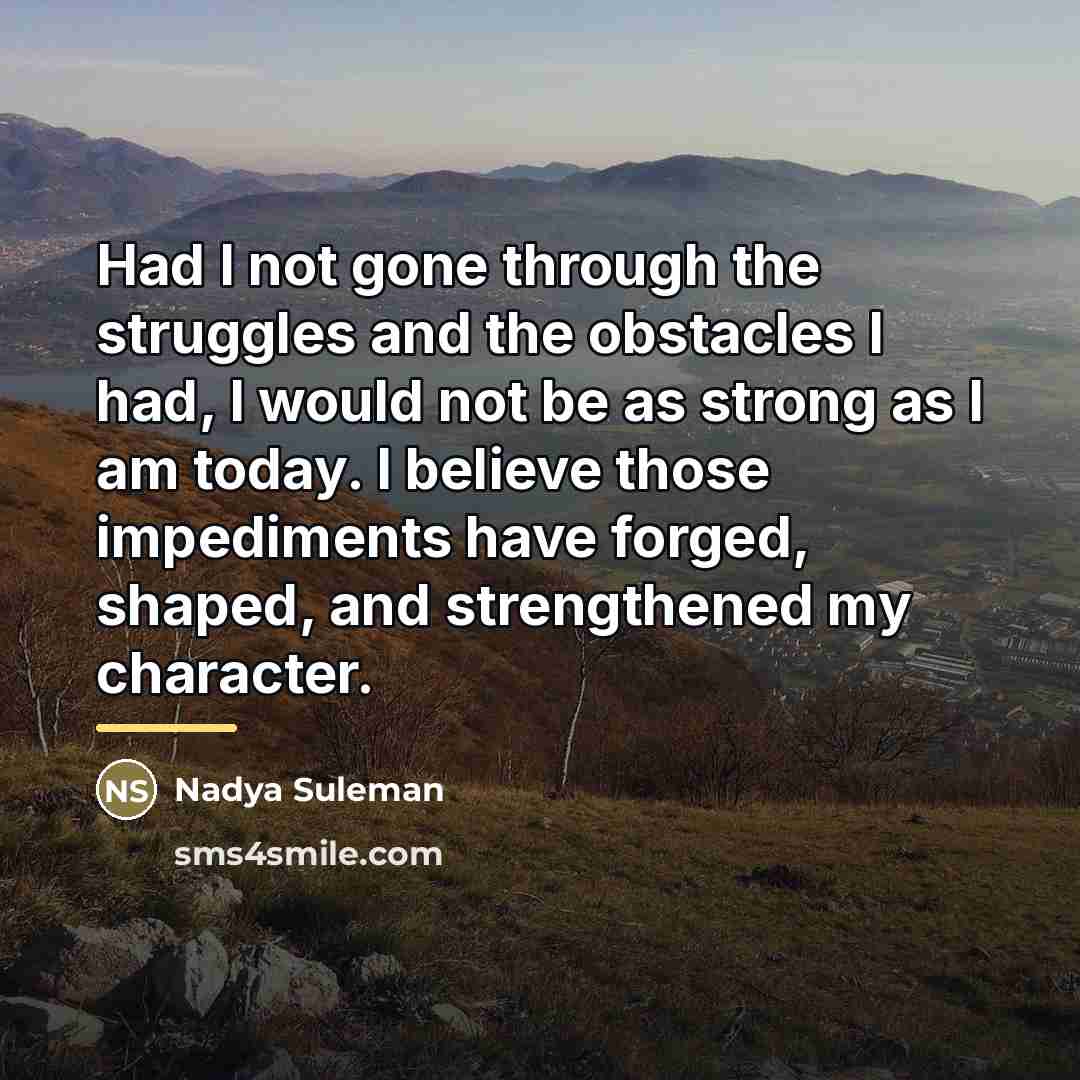 “Had I not gone through the struggles and the obstacles…” quote by Nadya Suleman
