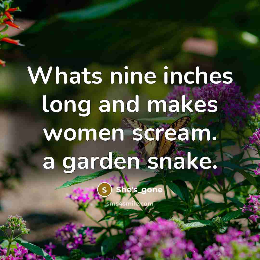 “Whats nine inches long and makes women scream. a garden…” quote by She's_gone