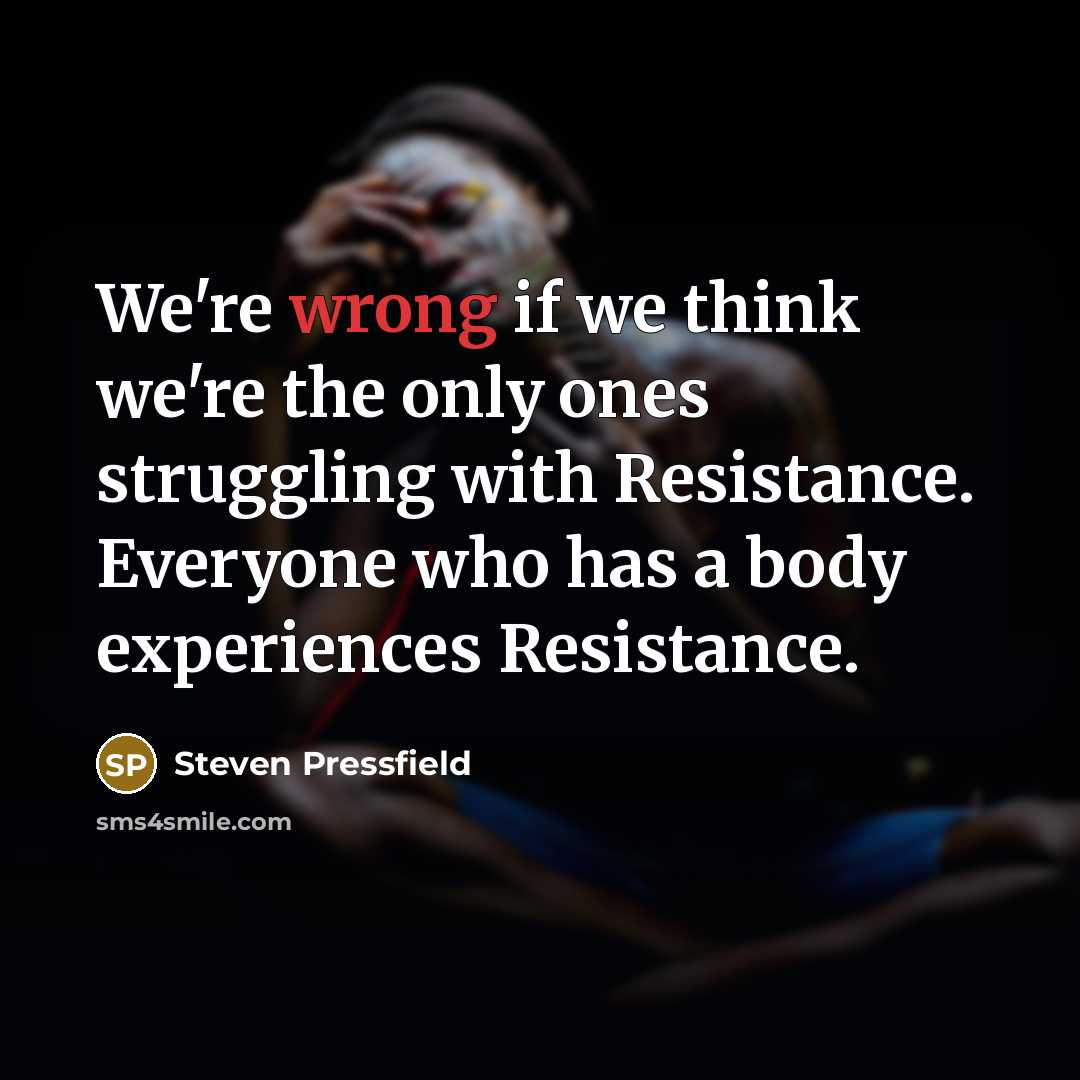 “We're wrong if we think we're the only ones struggling…” quote by Steven Pressfield