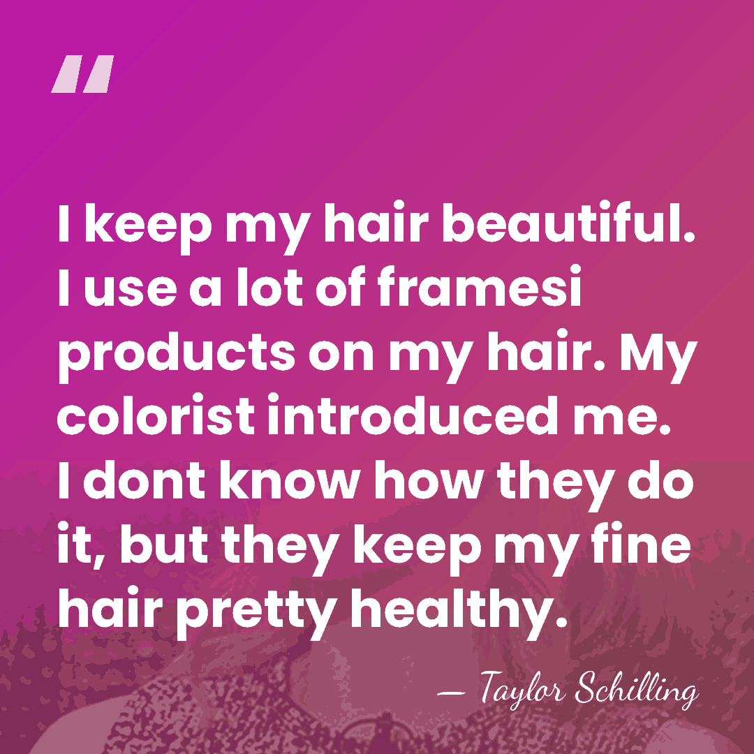 I keep my hair beautiful. I use a lot of framesi products&hellip; - Taylor Schilling