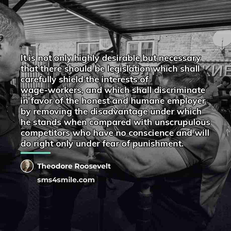 “It is not only highly desirable but necessary that there…” quote by Theodore Roosevelt
