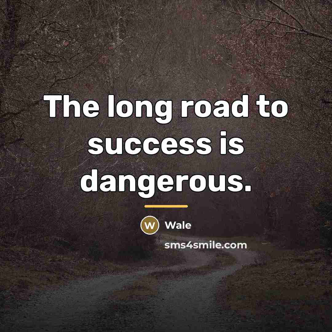 “The long road to success is dangerous.…” quote by Wale