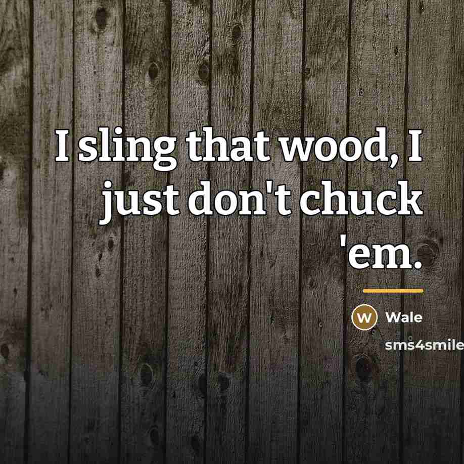 “I sling that wood, I just don't chuck 'em.…” quote by Wale