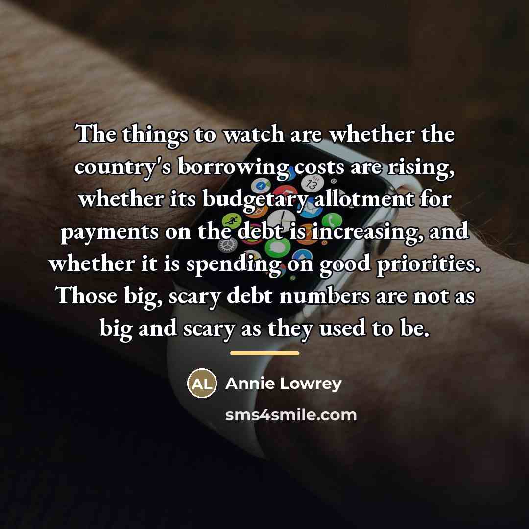 “The things to watch are whether the country's borrowing costs…” quote by Annie Lowrey