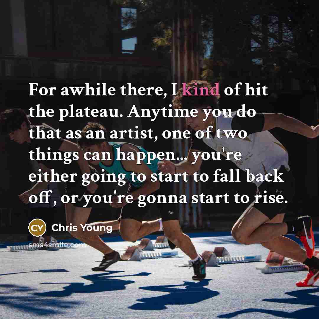 “For awhile there, I kind of hit the plateau. Anytime…” quote by Chris Young