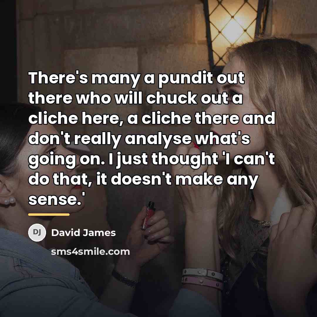 “There's many a pundit out there who will chuck out…” quote by David James