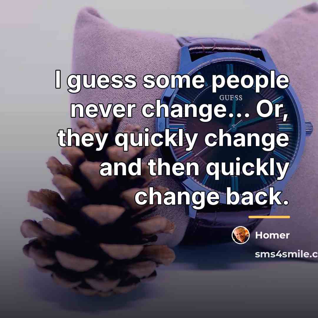“I guess some people never change... Or, they quickly change…” quote by Homer