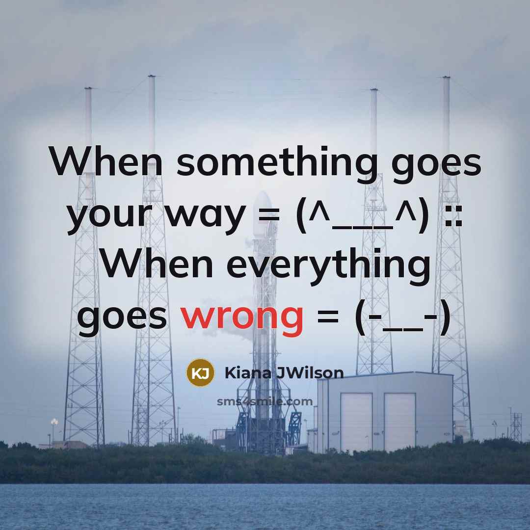 “When something goes your way = (^___^) :: When everything…” quote by Kiana JWilson