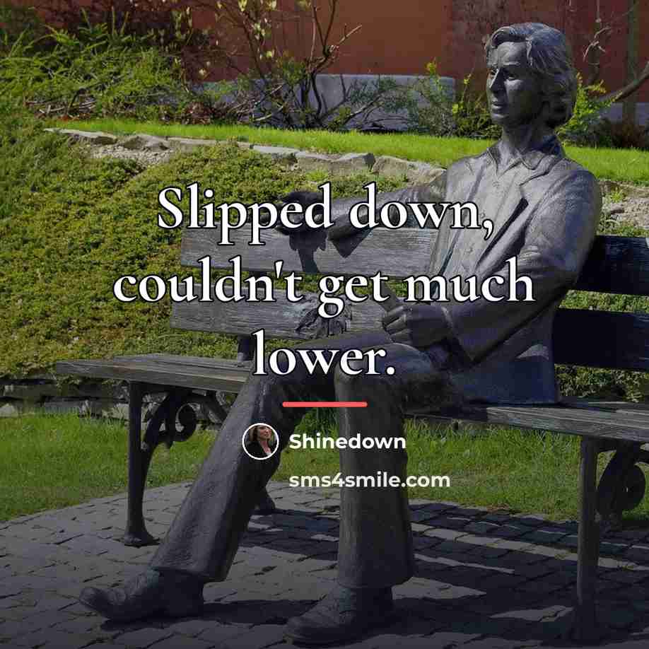 “Slipped down, couldn't get much lower.…” quote by Shinedown