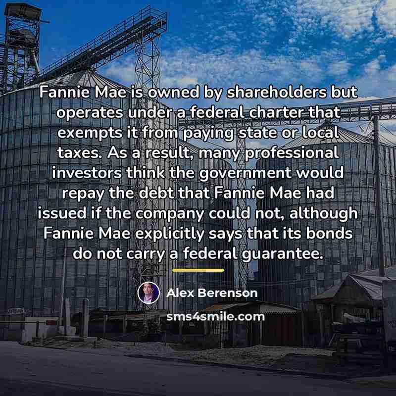 “Fannie Mae is owned by shareholders but operates under a…” quote by Alex Berenson