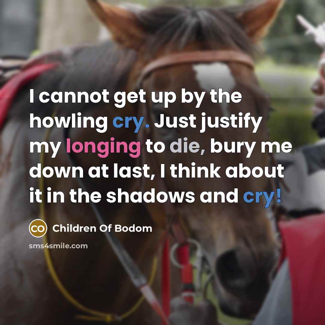 “I cannot get up by the howling cry. Just justify…” quote by Children Of Bodom