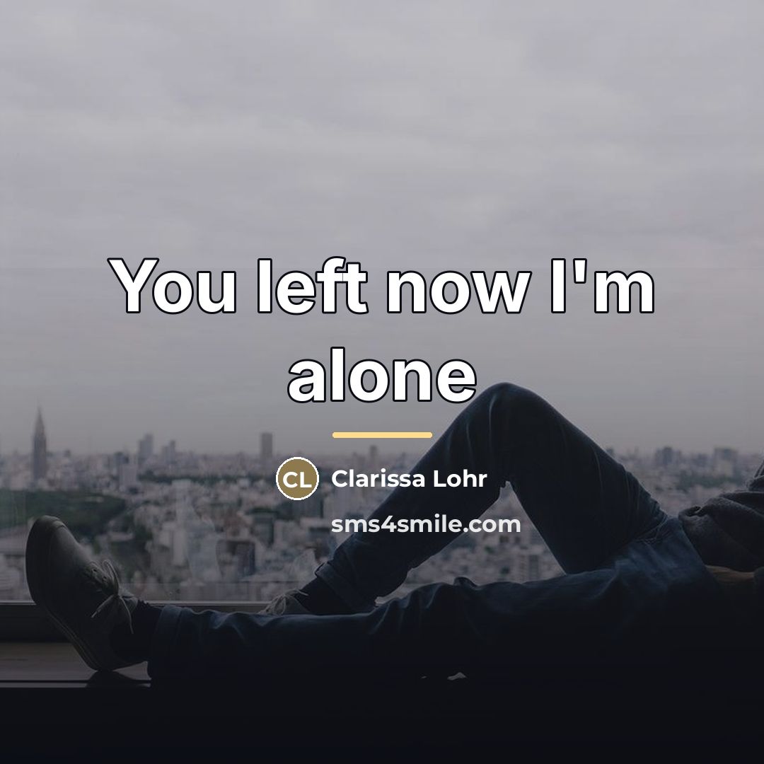 “You left now I'm alone…” quote by Clarissa Lohr