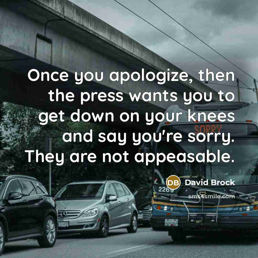 “Once you apologize, then the press wants you to get…” quote by David Brock
