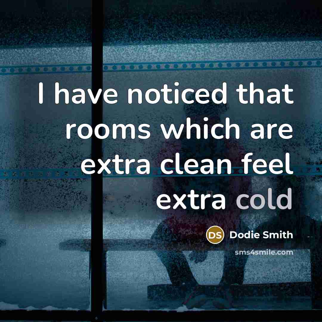 “I have noticed that rooms which are extra clean feel…” quote by Dodie Smith