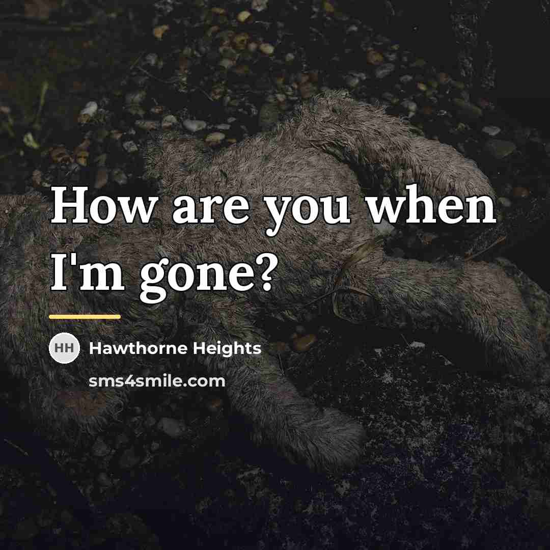 “How are you when I'm gone?…” quote by Hawthorne Heights