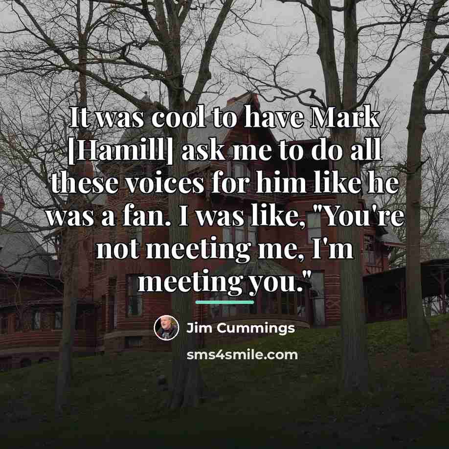 “It was cool to have Mark [Hamill] ask me to…” quote by Jim Cummings