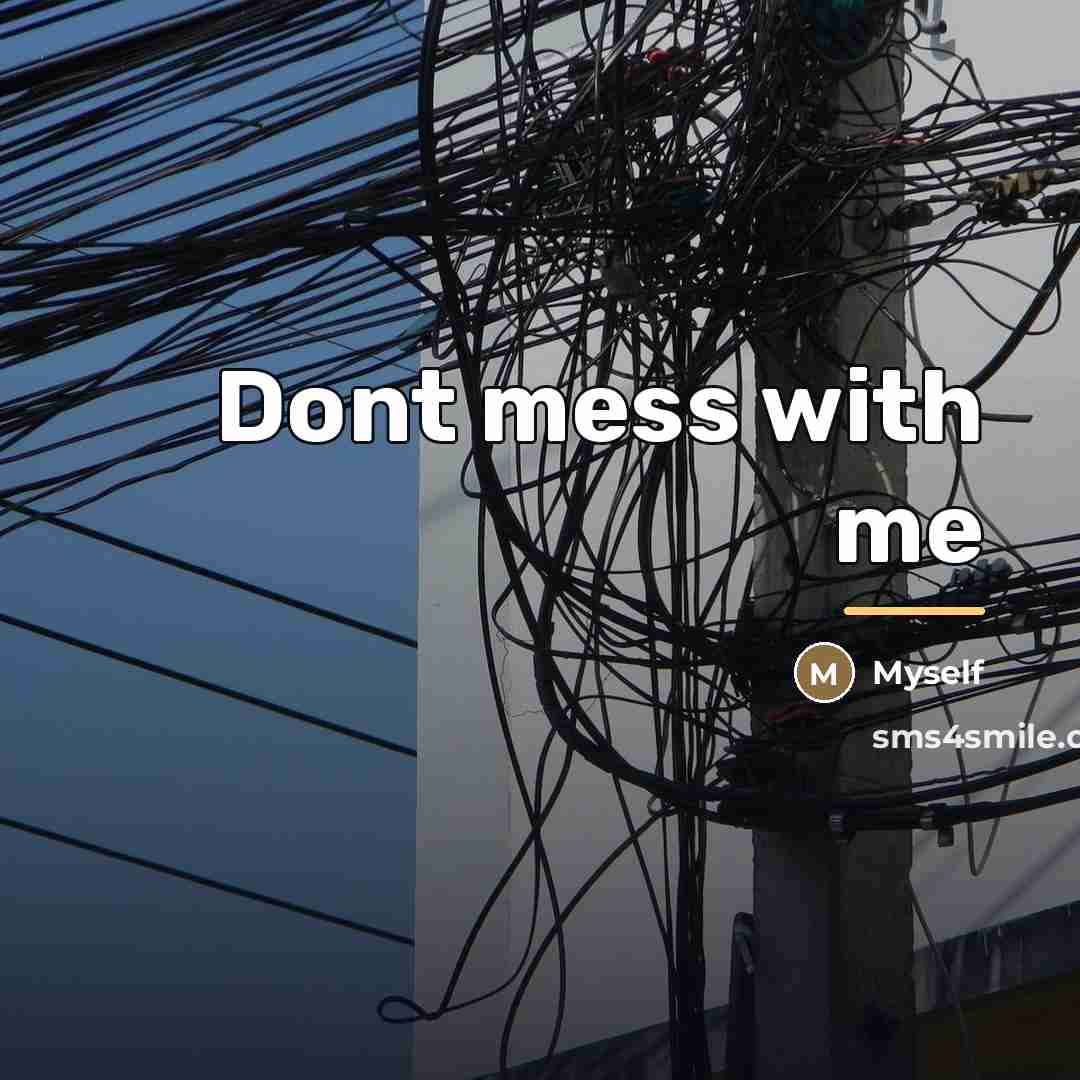 “Dont mess with me…” quote by Myself