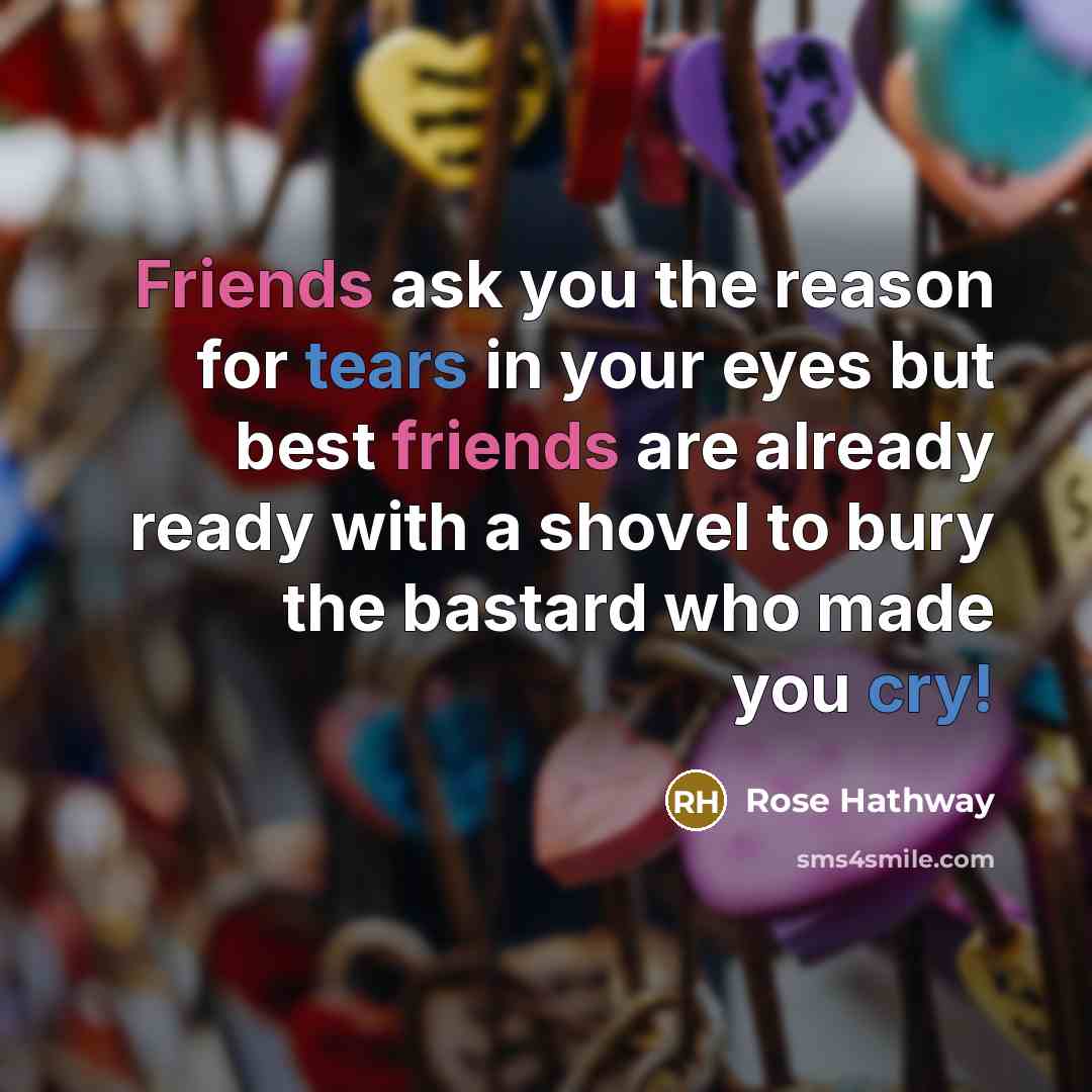 “Friends ask you the reason for tears in your eyes…” quote by Rose Hathway