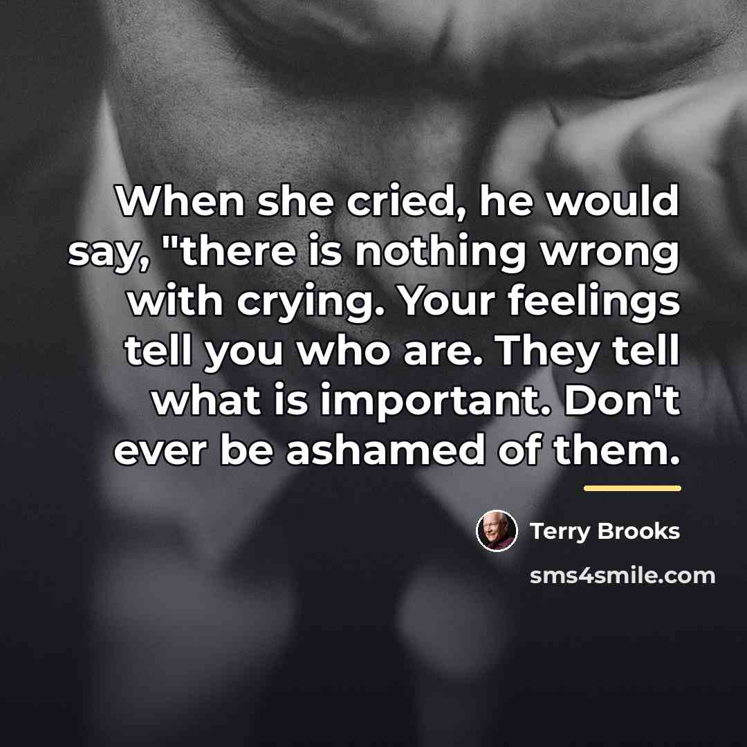 “When she cried, he would say, "there is nothing wrong…” quote by Terry Brooks