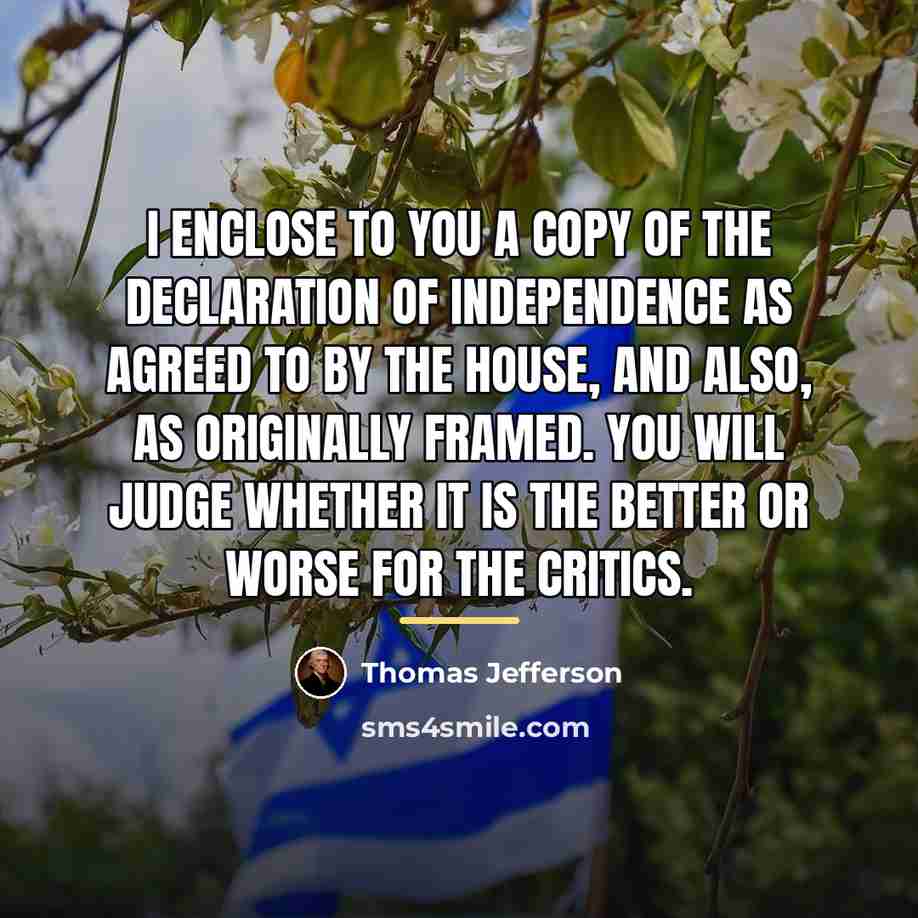 “I enclose to you a copy of the declaration of…” quote by Thomas Jefferson