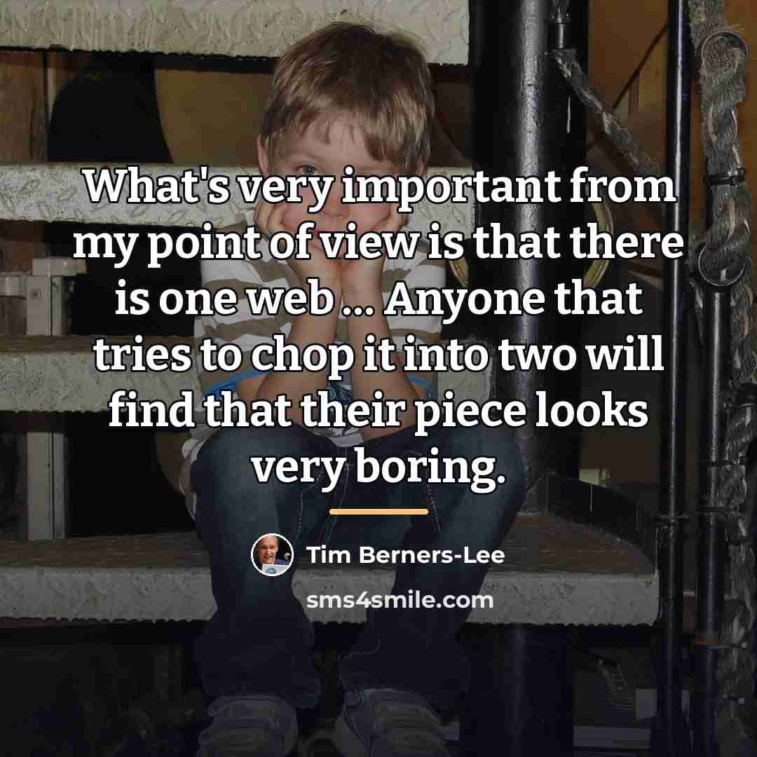 “What's very important from my point of view is that…” quote by Tim Berners-Lee