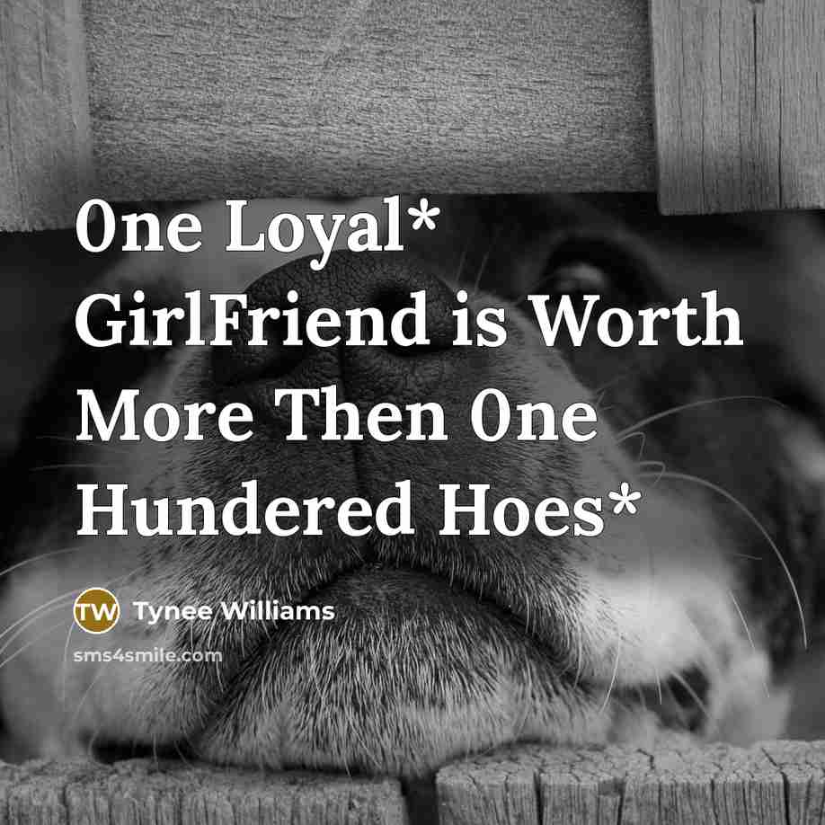 “0ne Loyal* GirlFriend is Worth More Then 0ne Hundered Hoes*…” quote by Tynee Williams