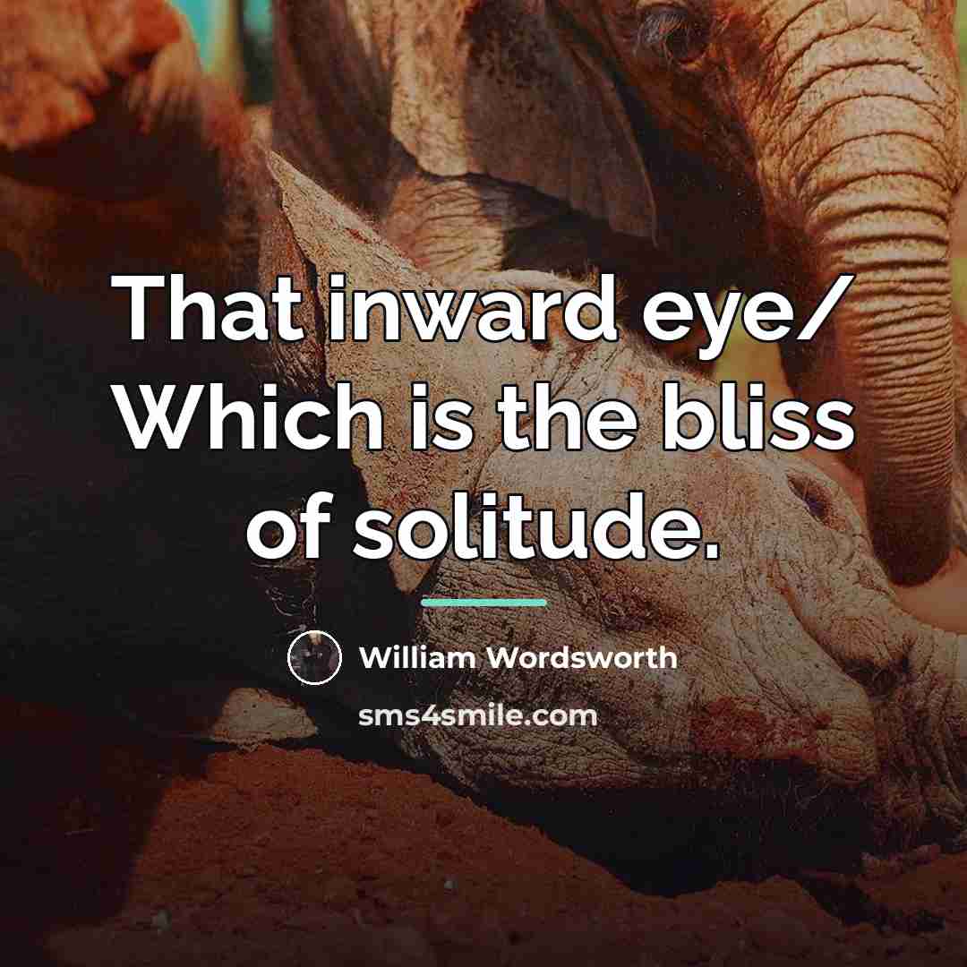 “That inward eye/ Which is the bliss of solitude.…” quote by William Wordsworth