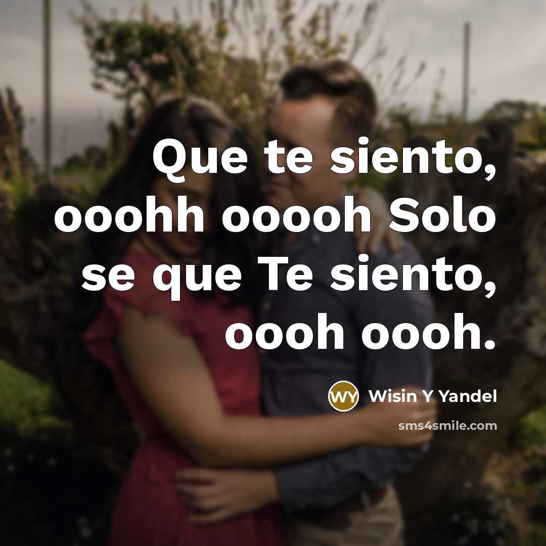 “Que te siento, ooohh ooooh Solo se que Te siento, oooh oooh.” quote by Wisin Y Yandel