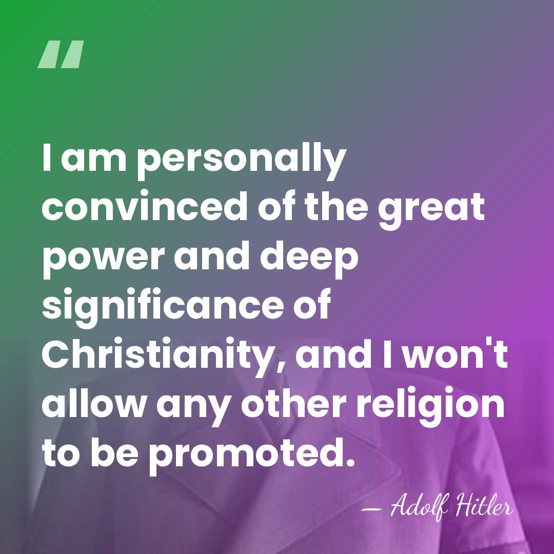 I am personally convinced of the great power and deep significance of&hellip; - Adolf Hitler