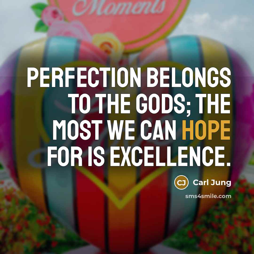 “Perfection belongs to the Gods; the most we can hope…” quote by Carl Jung