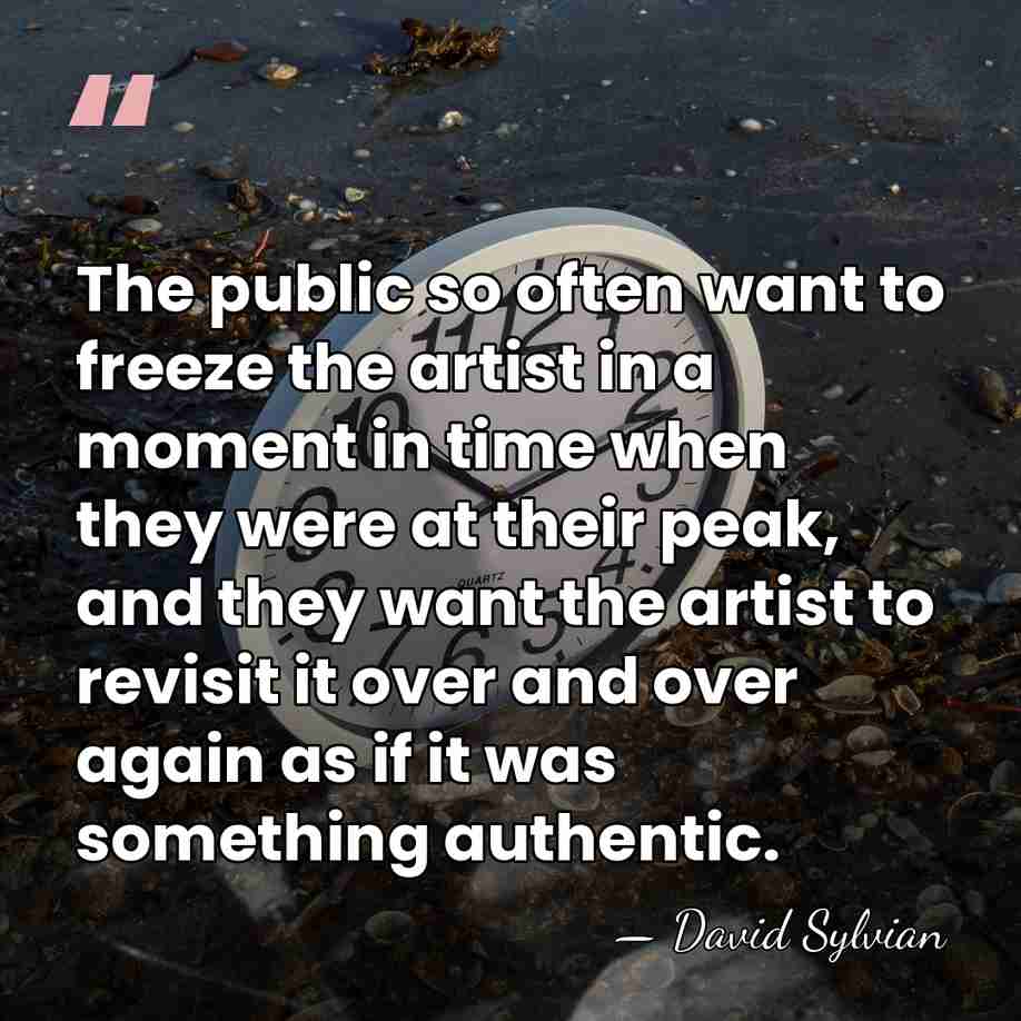 The public so often want to freeze the artist in a moment&hellip; - David Sylvian