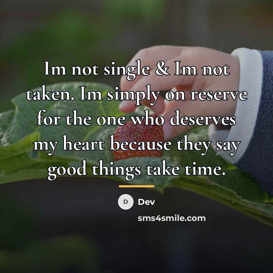 “Im not single & Im not taken. Im simply on…” quote by Dev