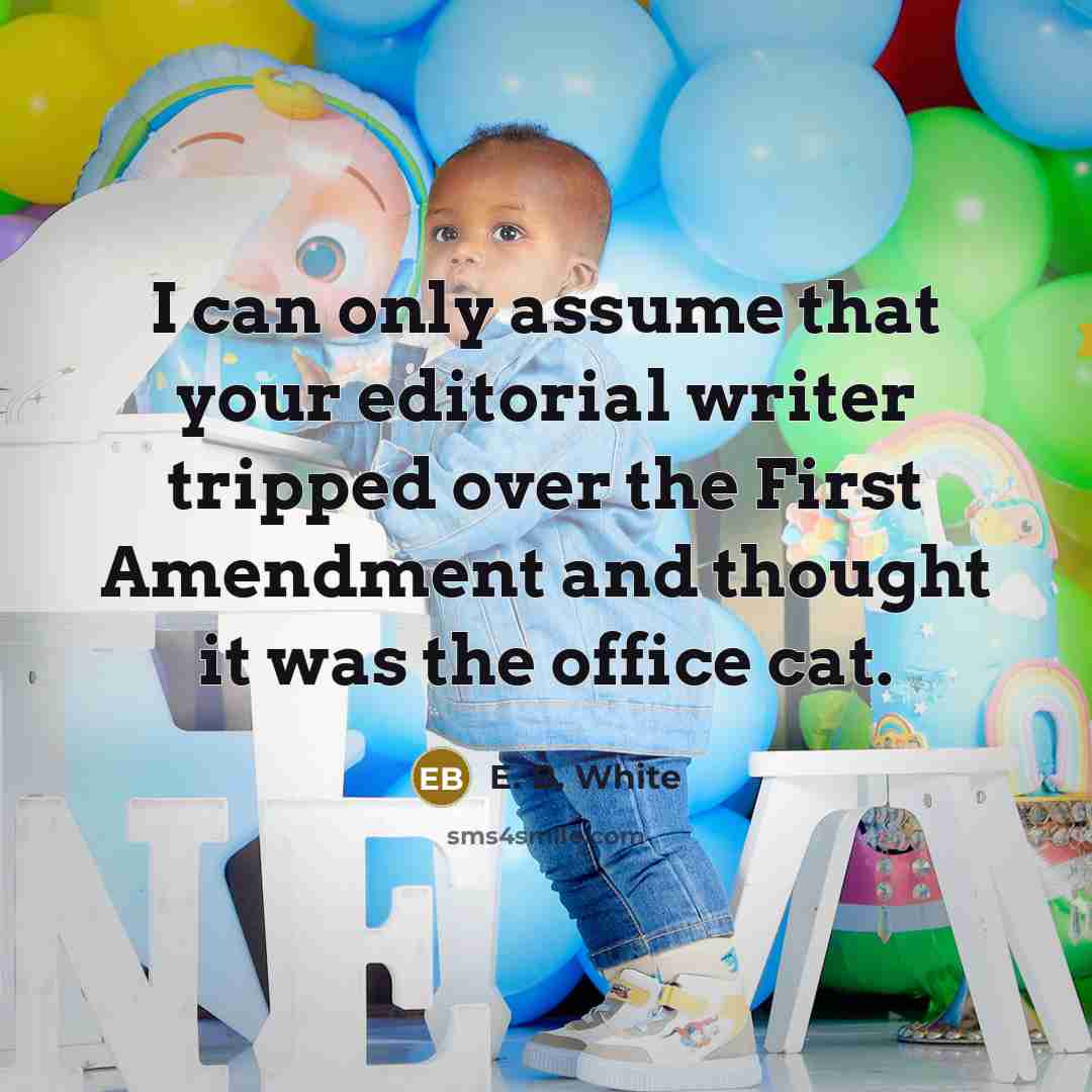 “I can only assume that your editorial writer tripped over…” quote by E. B. White