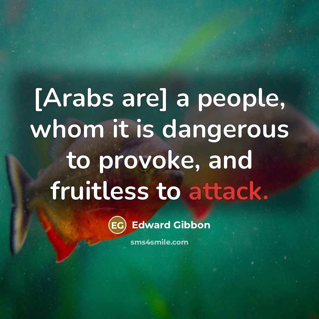 “[Arabs are] a people, whom it is dangerous to provoke,…” quote by Edward Gibbon