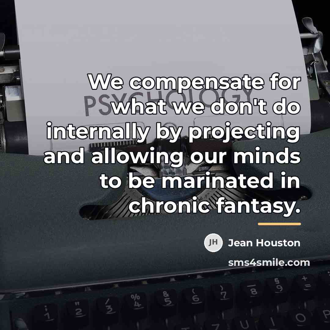 “We compensate for what we don't do internally by projecting…” quote by Jean Houston