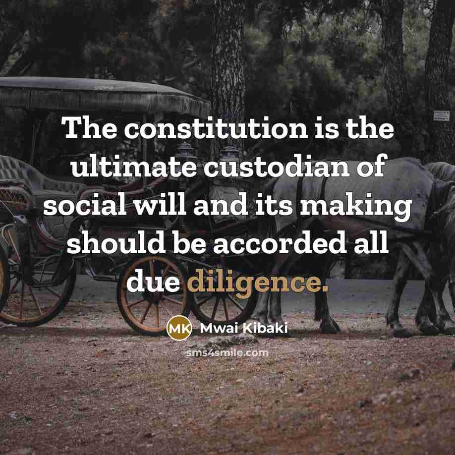 “The constitution is the ultimate custodian of social will and…” quote by Mwai Kibaki