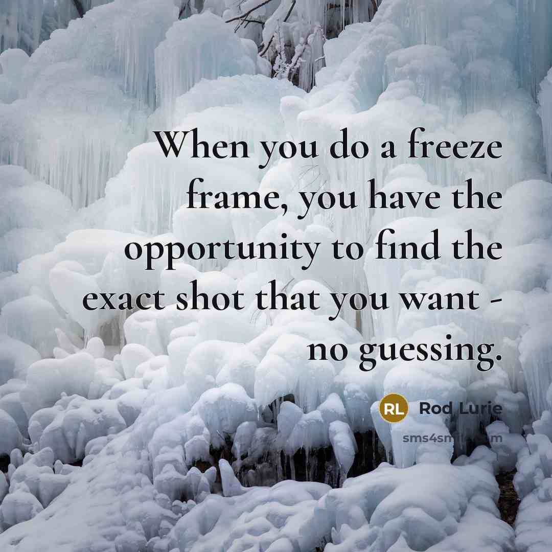 “When you do a freeze frame, you have the opportunity…” quote by Rod Lurie