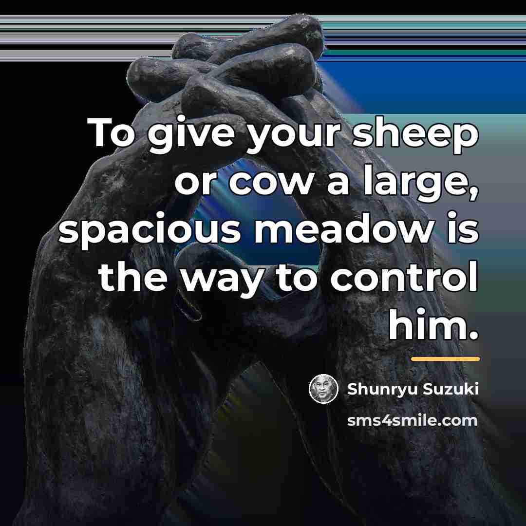 “To give your sheep or cow a large, spacious meadow…” quote by Shunryu Suzuki