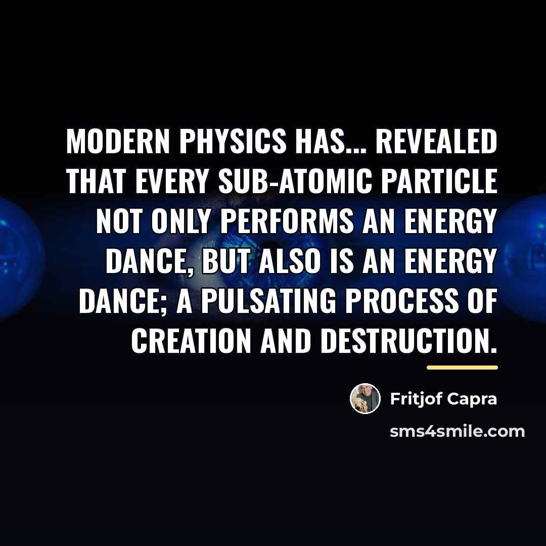 “Modern physics has... revealed that every sub-atomic particle not only…” quote by Fritjof Capra