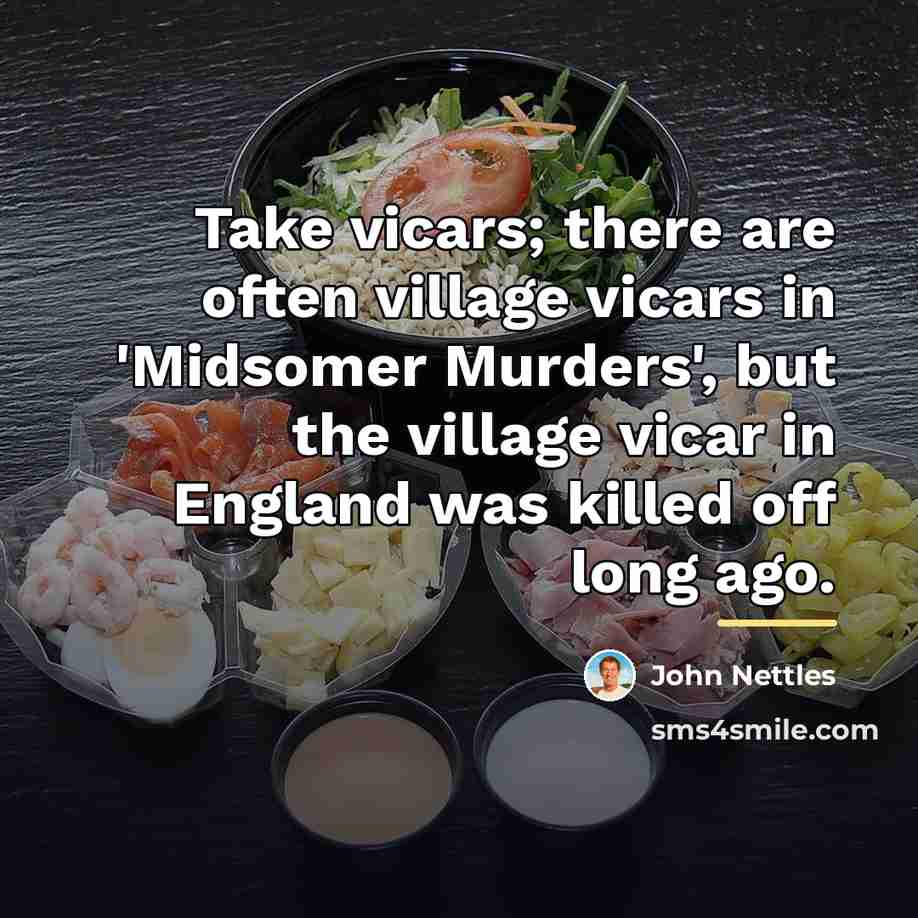 “Take vicars; there are often village vicars in 'Midsomer Murders',…” quote by John Nettles