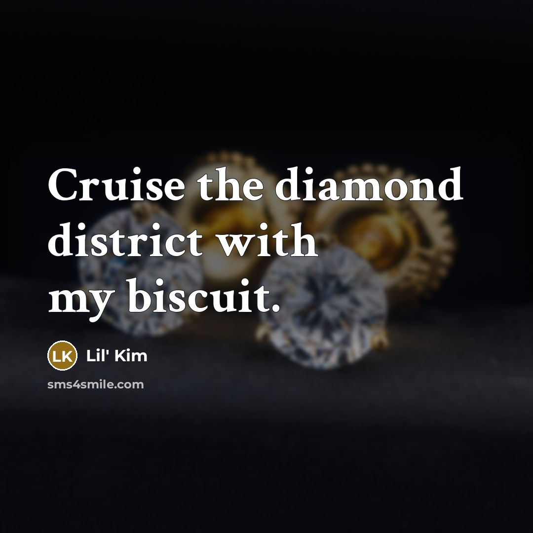 “Cruise the diamond district with my biscuit.…” quote by Lil' Kim