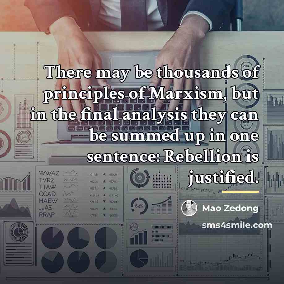 “There may be thousands of principles of Marxism, but in…” quote by Mao Zedong