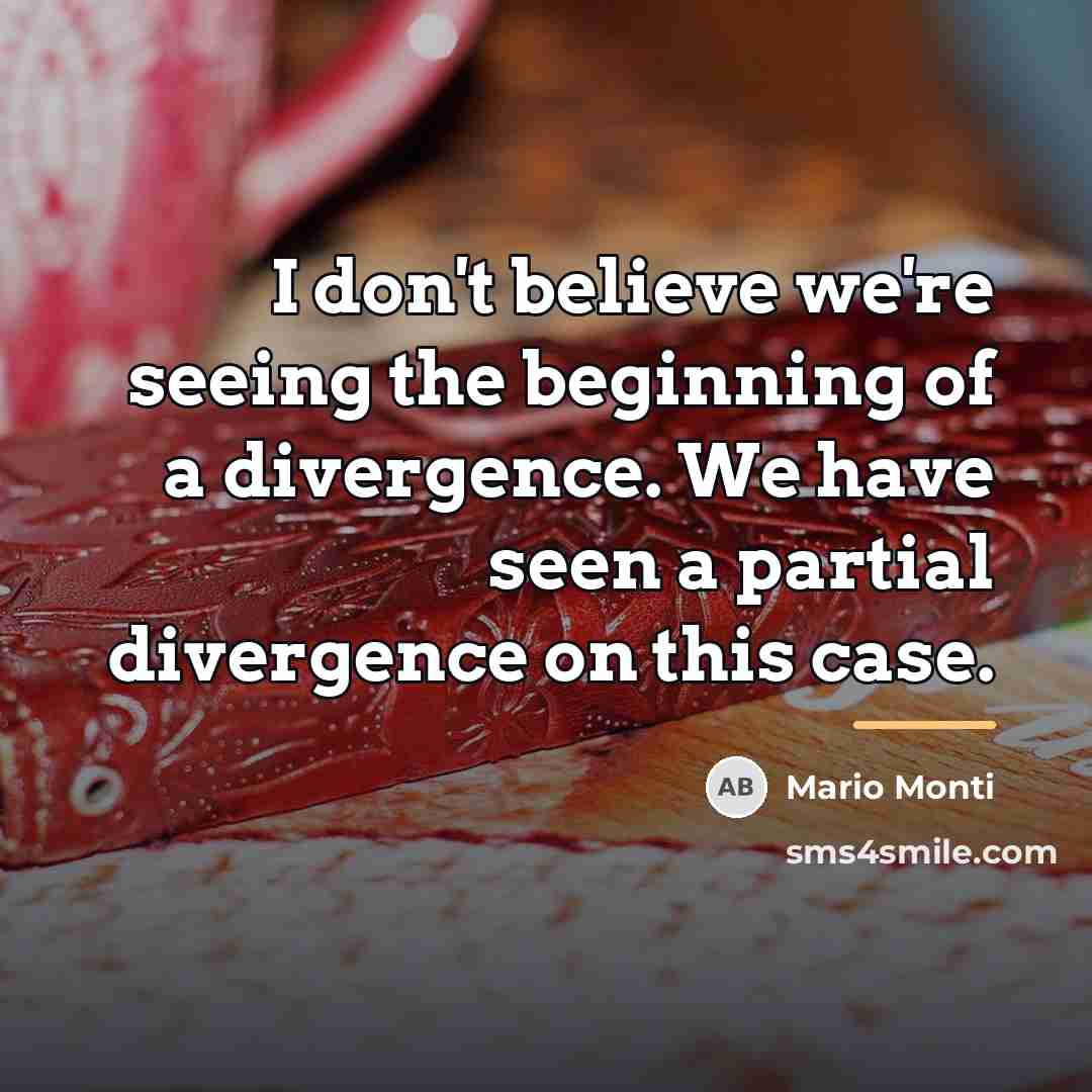 “I don't believe we're seeing the beginning of a divergence.…” quote by Mario Monti