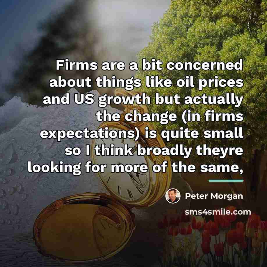 “Firms are a bit concerned about things like oil prices…” quote by Peter Morgan
